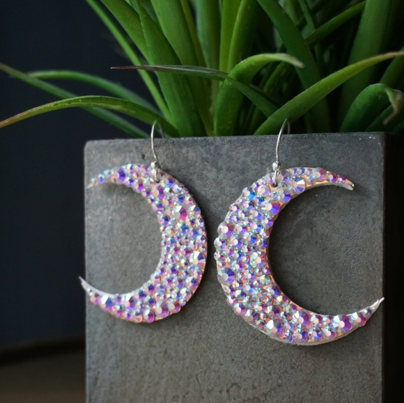 Rock Candy Gypsy Jewelry - "Luna" Moon Earrings